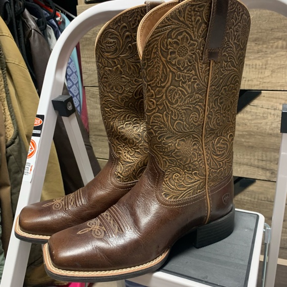 ARIAT Round Up Wide Square Toe Western Boot - Sz 7 NWB - Picture 6 of 13